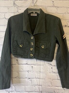 💚 Y2K Cropped Utility Jacket – Military Style Micro Jacket – Mirrors Brand